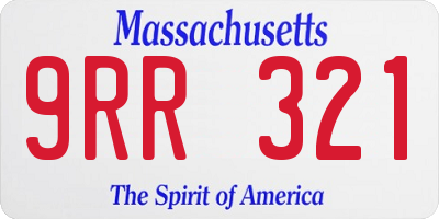 MA license plate 9RR321