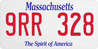 MA license plate 9RR328