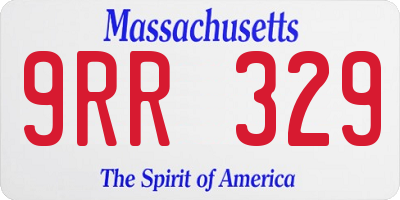 MA license plate 9RR329