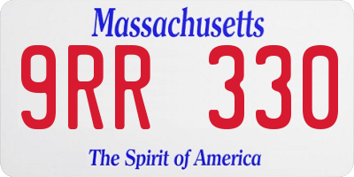 MA license plate 9RR330