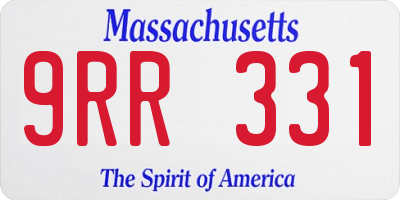 MA license plate 9RR331