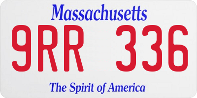 MA license plate 9RR336