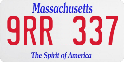 MA license plate 9RR337