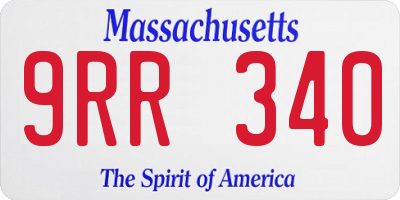 MA license plate 9RR340