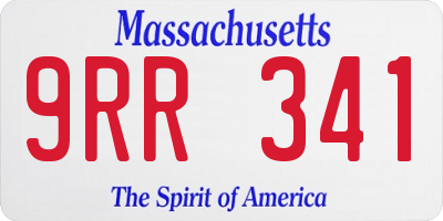 MA license plate 9RR341
