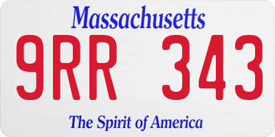 MA license plate 9RR343