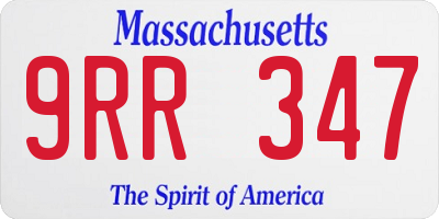 MA license plate 9RR347