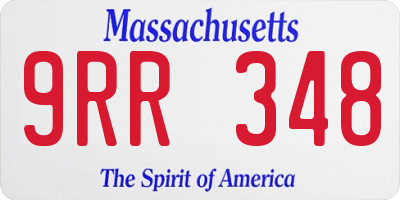 MA license plate 9RR348