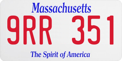 MA license plate 9RR351
