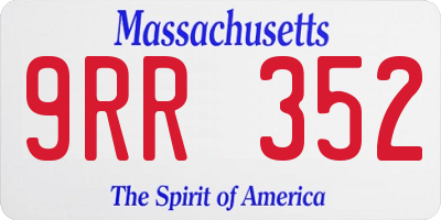 MA license plate 9RR352