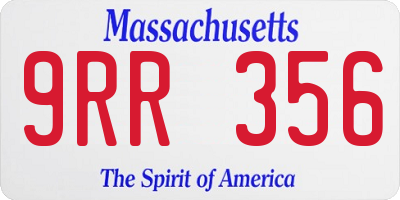 MA license plate 9RR356