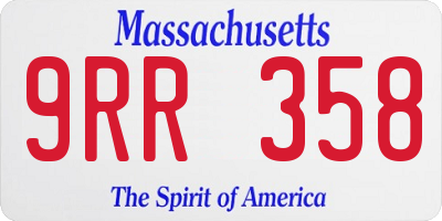 MA license plate 9RR358