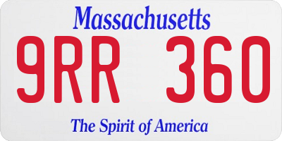 MA license plate 9RR360