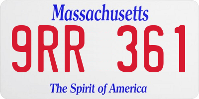 MA license plate 9RR361