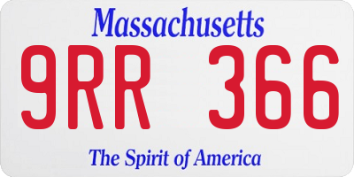 MA license plate 9RR366
