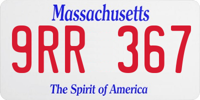 MA license plate 9RR367