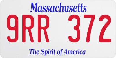 MA license plate 9RR372