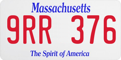 MA license plate 9RR376