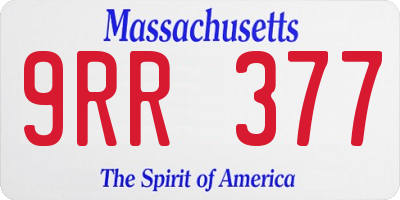 MA license plate 9RR377