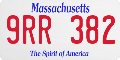 MA license plate 9RR382