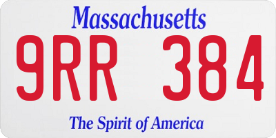 MA license plate 9RR384