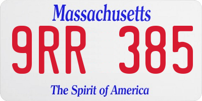 MA license plate 9RR385