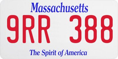 MA license plate 9RR388