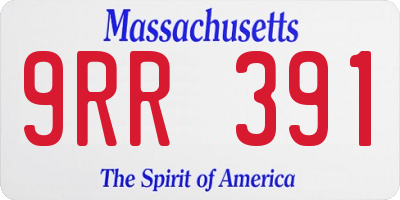 MA license plate 9RR391