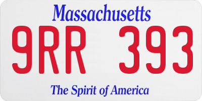 MA license plate 9RR393