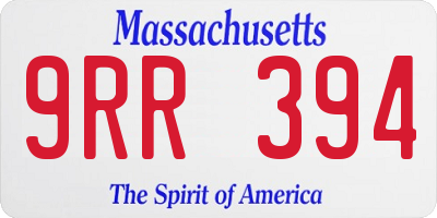 MA license plate 9RR394