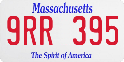 MA license plate 9RR395