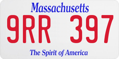 MA license plate 9RR397