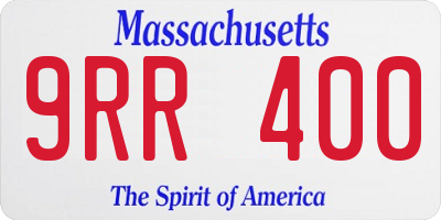 MA license plate 9RR400