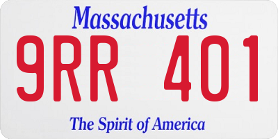 MA license plate 9RR401