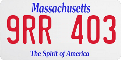 MA license plate 9RR403
