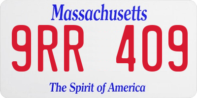 MA license plate 9RR409