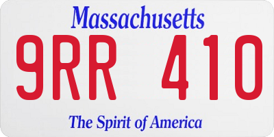 MA license plate 9RR410