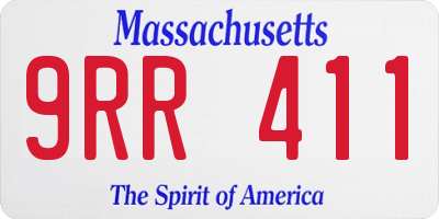 MA license plate 9RR411