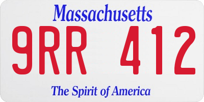 MA license plate 9RR412