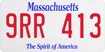MA license plate 9RR413