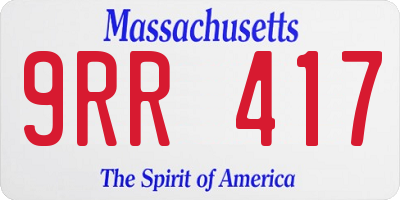 MA license plate 9RR417