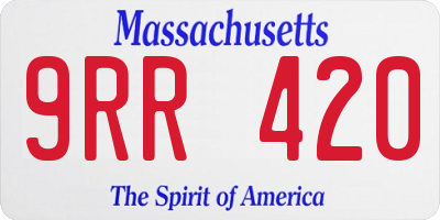 MA license plate 9RR420