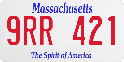 MA license plate 9RR421