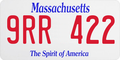 MA license plate 9RR422