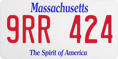 MA license plate 9RR424