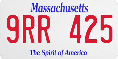 MA license plate 9RR425