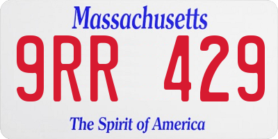 MA license plate 9RR429