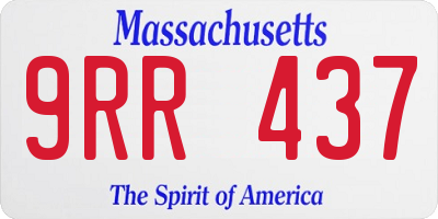 MA license plate 9RR437