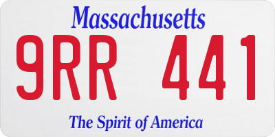 MA license plate 9RR441