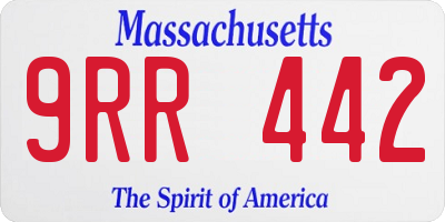 MA license plate 9RR442